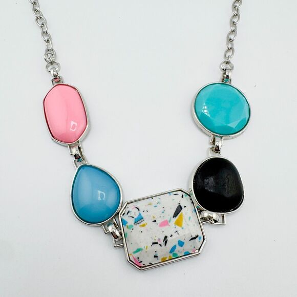 Vintage 90s Pop Necklace Colorful Adjustable Fun Retro Chain Lightweight - Picture 7 of 11